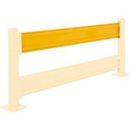 GLOBAL EQUIPMENT Global Industrial„¢ Protective Steel Guard Rail, 7'L, Yellow 436727 (R-7)